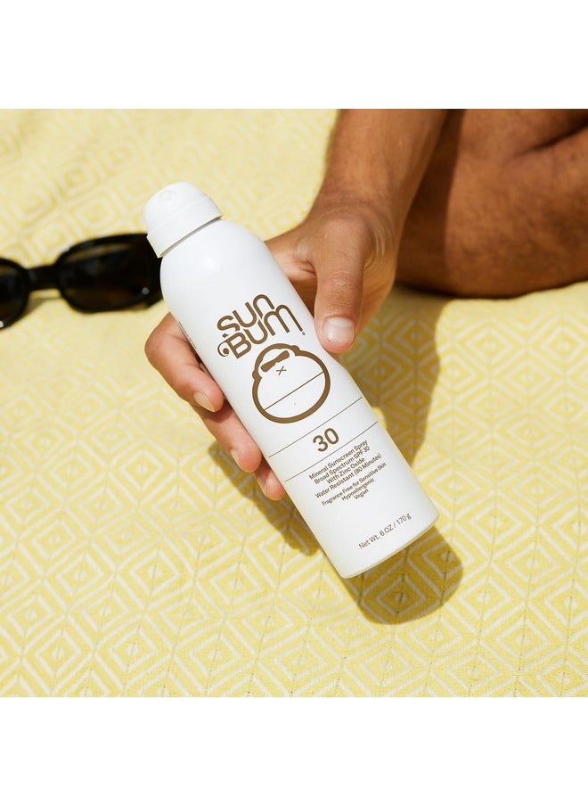 Sun Bum Mineral SPF 30 Sunscreen Body Spray | Water-Resistant Broad Spectrum Moisturizing Sunblock with Vitamin E | Hypoallergenic |Hawaii 104 Act Compliant (Octinoxate & Oxybenzone Free) | 6 oz