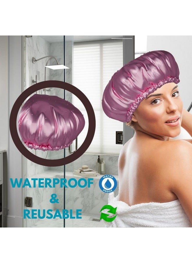 Microfiber Hair Towel Wrap & Shower Cap Set, Quick Dry, Super Absorbent, Anti-Frizz Turban & Reusable, Waterproof Bath Hat for Women, Adjustable Fit for Curly, Long & All Hair Types