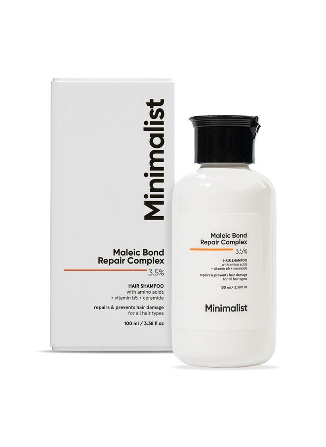 Maleic Bond Repair Complex 3.5% Hair Shampoo With Ceramide, Coconut Oil & Betaine | For Damaged & Frizzy Hair | For Women & Men | For All Hair Types | 100 Ml (Pack Of 1)