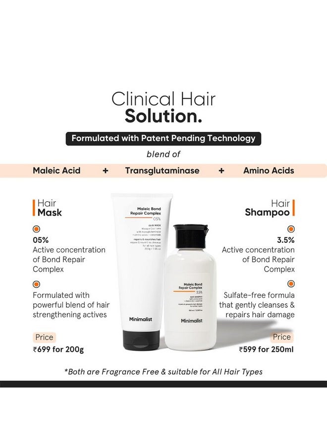 Maleic Bond Repair Complex 3.5% Hair Shampoo With Ceramide, Coconut Oil & Betaine | For Damaged & Frizzy Hair | For Women & Men | For All Hair Types | 100 Ml (Pack Of 1)