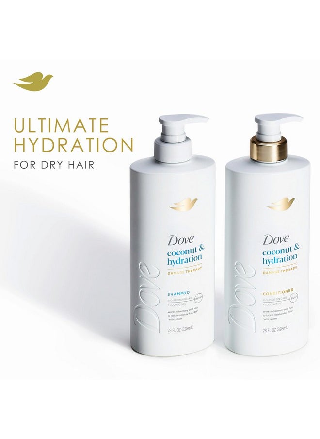 Dove Shampoo Coconut & Hydration for Dry Hair with Bio-Protein Care Technology and Coconut Oil 28 Fl Oz