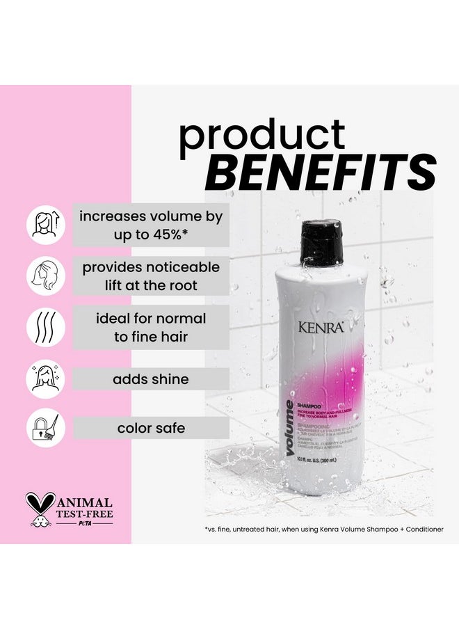 Kenra Volume Shampoo | Creates Body, Bounce & Fullness | Increases Volume up to 45% | Adds Shine | Color Safe | Fine To Normal Hair | 33.8 fl. oz.
