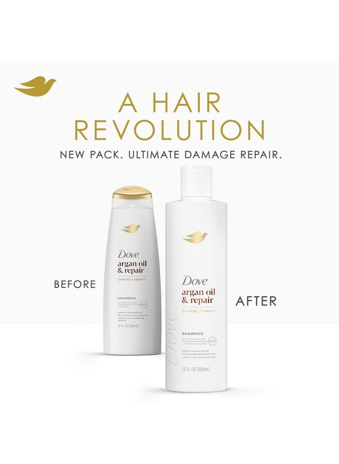 Dove Shampoo Argan Oil & Repair for Fine Hair with Bio-Protein Care Technology and Argan Oil Blend 12 Fl Oz