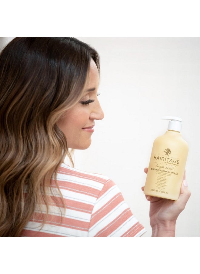 Hairitage Length Check Biotin Shampoo with Jamaican Black Castor Oil | Thickening + Volumizing | Sulfate Free + Color Safe + Vegan | Hydrating Repair Shampoo for Thinning Hair 13 Fl Oz