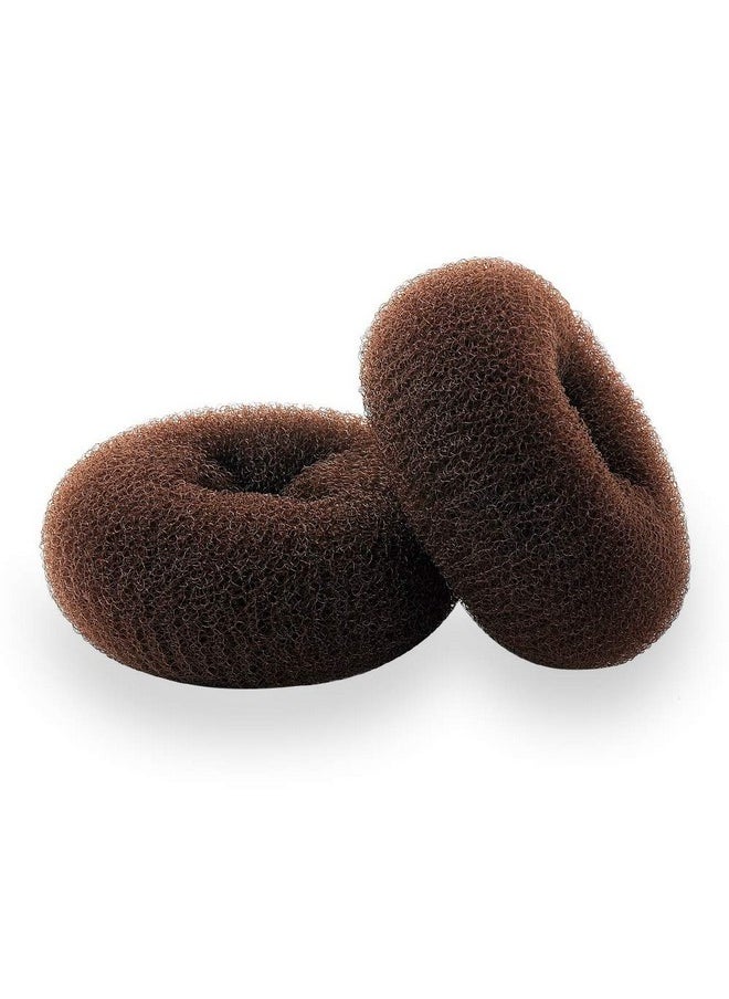 NICEMOVIC Bun Maker, 2PCS Medium Hair Donut Shaper, Ring Style Bun for Short and Thin Hair (3 Inch/Brown)