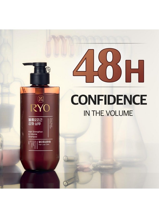 RYO Strengthen & Volume Shampoo with Korean Ginseng & Caffeine - Volumizing and Revitalizing for Fine Hair, Anti Loss Care, Strengthening hair roots, 16.2 Fl Oz.