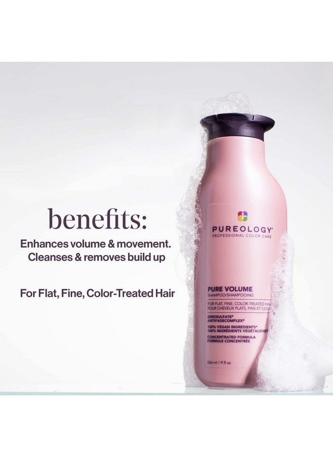 Pureology Pure Volume Shampoo | For Flat, Fine, Color Treated or Natural Hair | Adds Lightweight Volume and Body | Clarifies Buildup | Sulfate Free Shampoo | Vegan