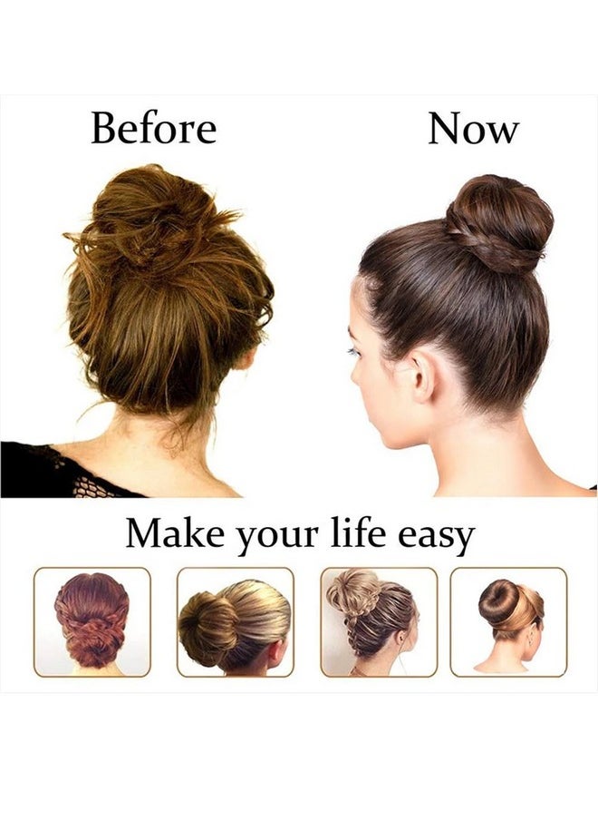 Hair Donut Bun Maker Magic Foam Sponge Hair Styling Tool for Women and Girls Easy DIY Large Bun Accessories Beige 4-Pack