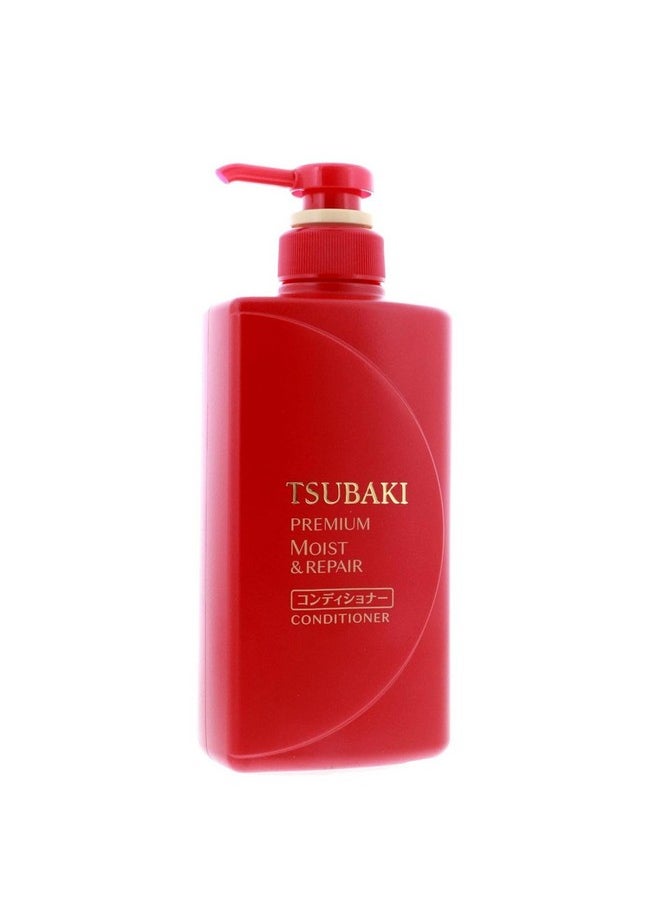 TSUBAKI Premium Moist Conditioner 490ml - Daily repair damaged hair from the core. Restore moisture and shine down to the tips.