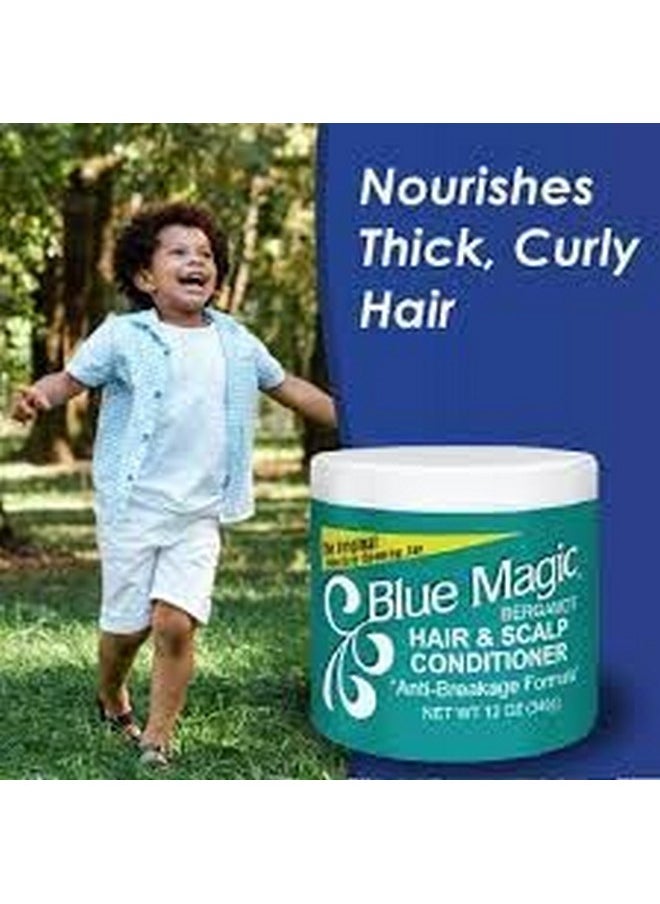Blue Magic Bergamot Hair and Scalp Conditioner, 12 Ounce (Pack of 3)