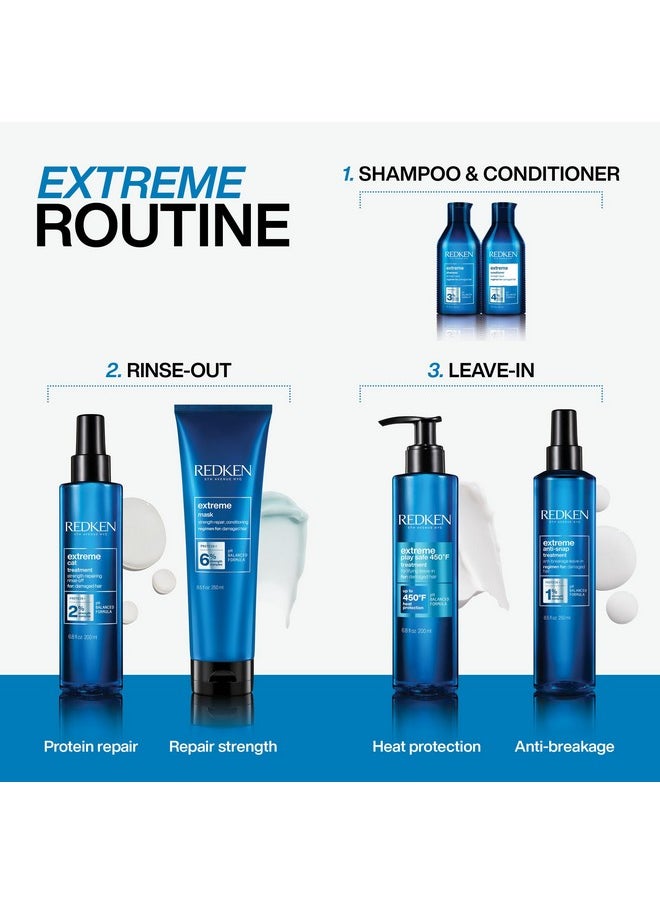 Redken Extreme Anti-Snap Anti-Breakage Leave-In Treatment For Distressed Hair - Fortifies & Helps Reduce Breakage, Infused With Proteins