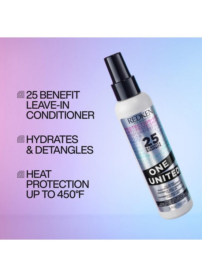 Redken One United All-In-One Leave In Conditioner | Multi-Benefit Treatment | Heat Protectant Spray for Hair | All Hair Types | Paraben Free