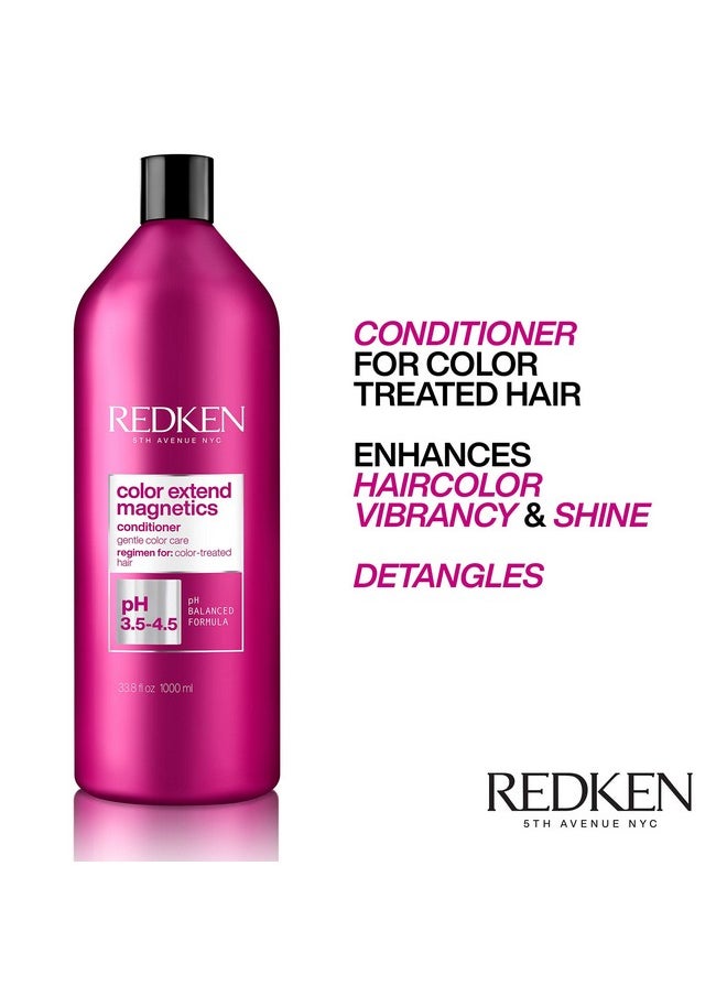 Redken Extend Magnetics Conditioner | For Color Treated Hair | Protects Color & Adds Shine | With Amino Acid | Sulfate Free | 33.8 Fl Oz