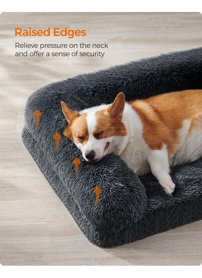 Feandrea Orthopaedic Dog Sofa for Medium Dogs, Waterproof Ped Bed with Removable Washable Cover, 30 x 23 x 9 Inches, Dark Gray UPGW231G02