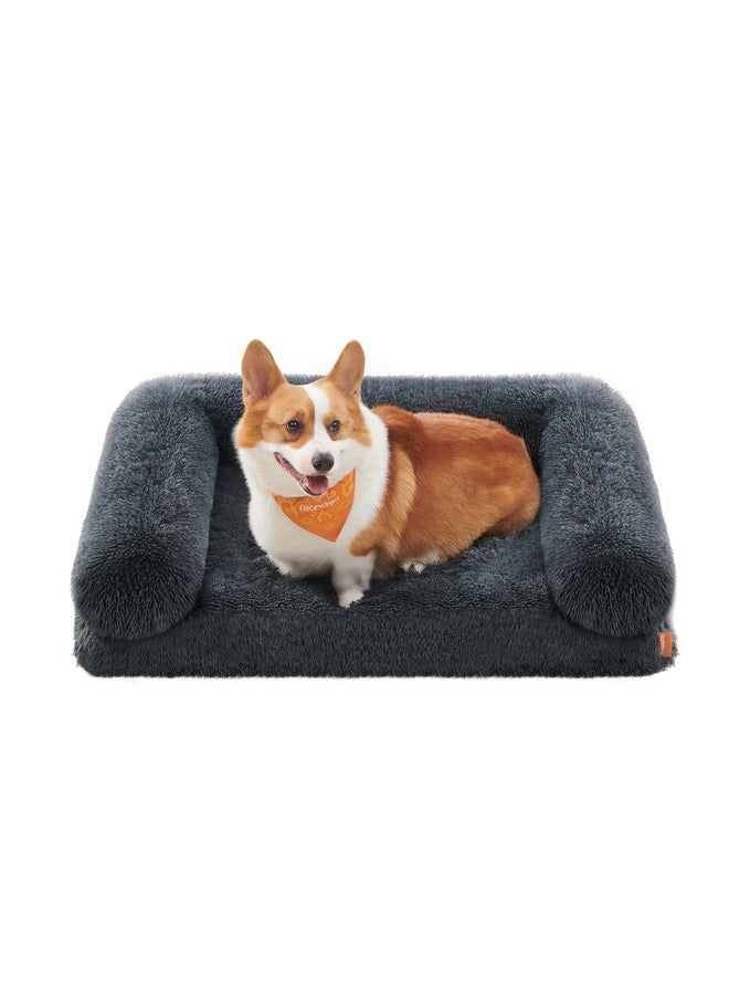 Feandrea Orthopaedic Dog Sofa for Medium Dogs, Waterproof Ped Bed with Removable Washable Cover, 30 x 23 x 9 Inches, Dark Gray UPGW231G02