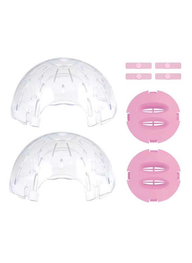 Andiker Hamster Ball, 5.52in Transparent Hamster Running Ball with Breathable Holes Easy to Install Hamster Exercise Ball for Small Animals to Keep Fit or Do More Sports Hamster Wheels (Pink)