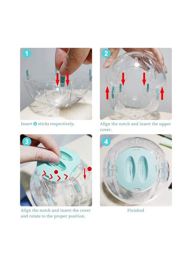 Andiker Hamster Ball, 5.52in Transparent Hamster Running Ball with Breathable Holes Easy to Install Hamster Exercise Ball for Small Animals to Keep Fit or Do More Sports Hamster Wheels (Pink)