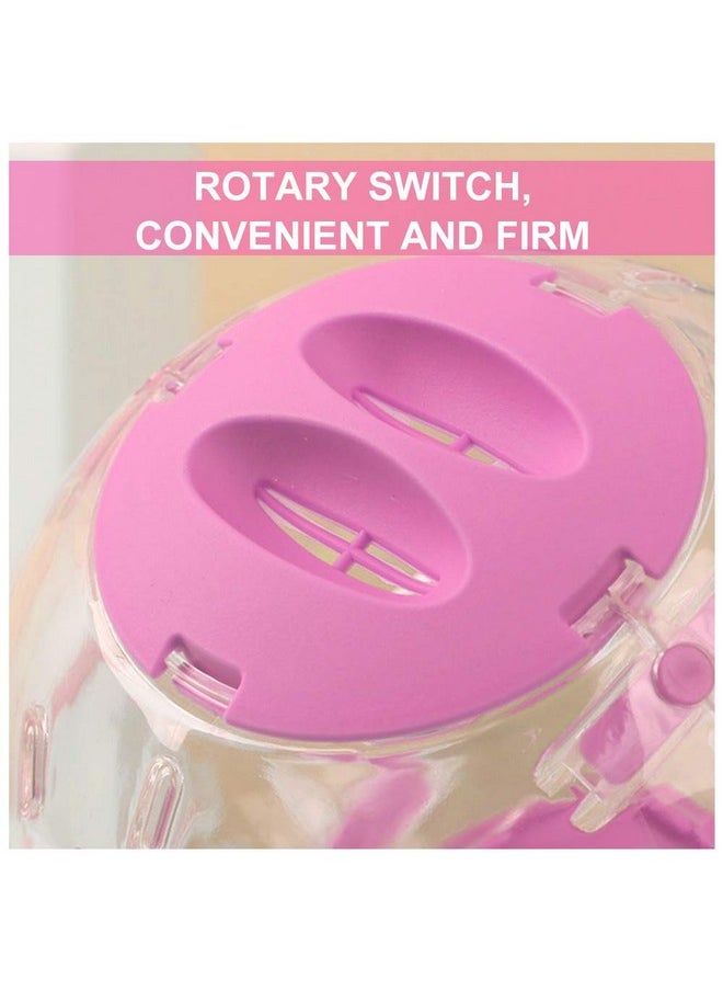 Andiker Hamster Ball, 5.52in Transparent Hamster Running Ball with Breathable Holes Easy to Install Hamster Exercise Ball for Small Animals to Keep Fit or Do More Sports Hamster Wheels (Pink)