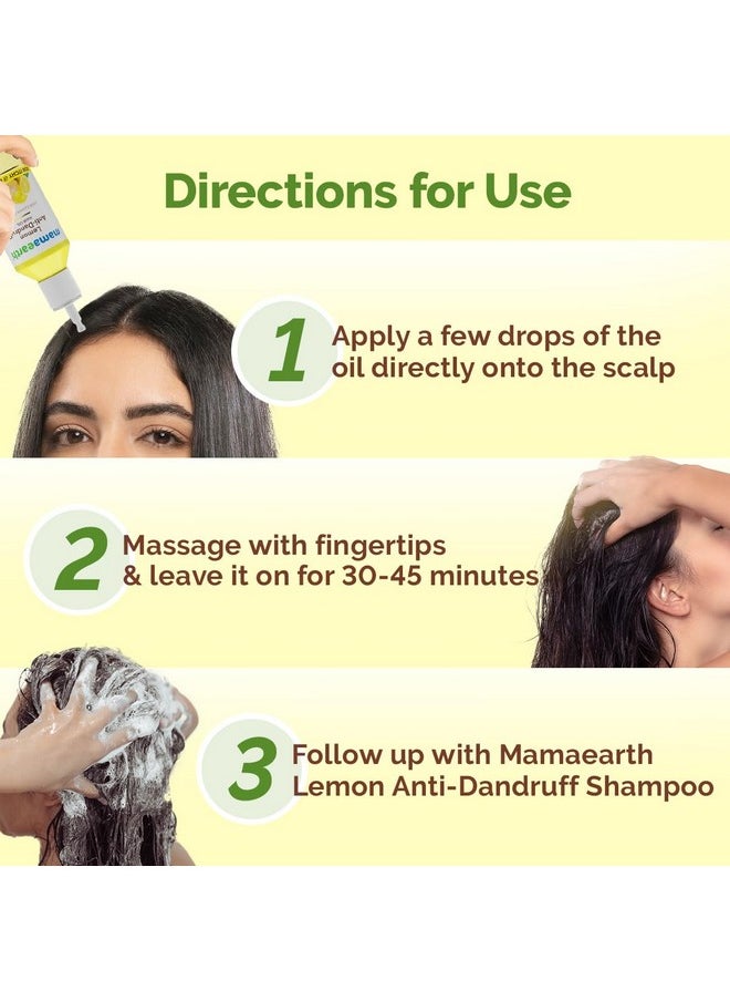 Lemon Anti-Dandruff Hair Oil For Flaky Scalp 100Ml|Scalp Irritation Relief|Nourishes Scalp & Hair|Contains Lemon, Ginger, Apiscalp (Clinically Proven), Svetakutaja Oil, Neem, Salicylic Acid