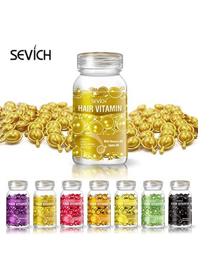 SEVICH Gold Hair Growth Capsules with Moroccan & Jojoba Oils - 30 Caps | Frizz Control & Scalp Nourishment | Vitamin-Rich Serum for Thinning Hair