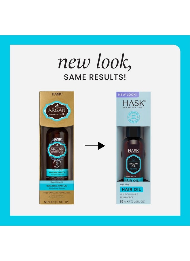 HASK ARGAN Repairing Hair Oil for shine and frizz control for all hair types, color safe, gluten free, sulfate free, paraben free - 2 Hair Oils