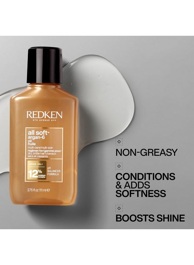 Redken All Soft Argan Oil Treatment For Dry Hair - Moisturizing Hair Oil, Deeply Conditions Hair, Adds Softness & Shine