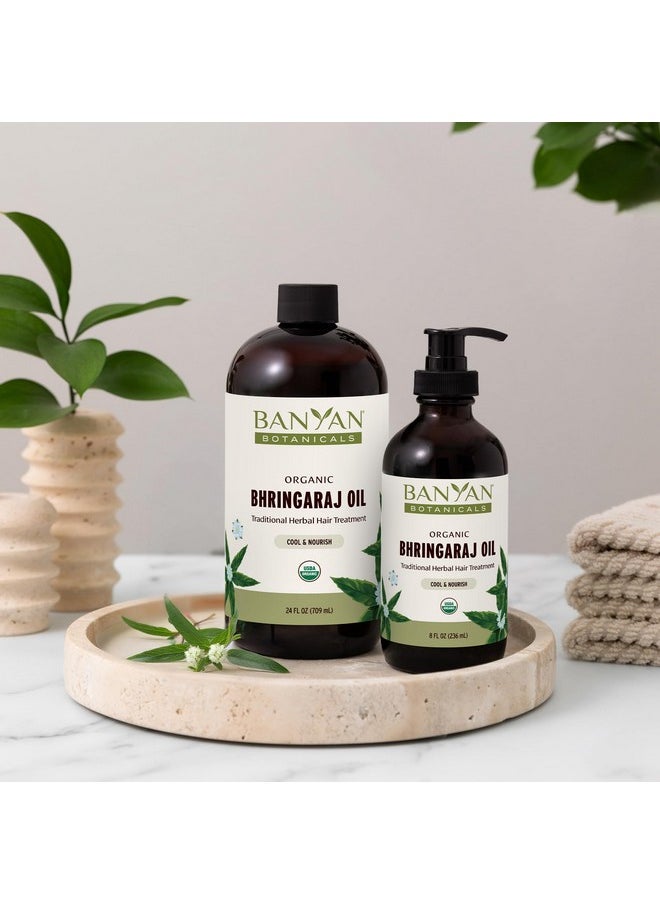 Banyan Botanicals Organic Bhringaraj Oil - Supports Healthy Hair Growth - Oil Made with Traditional Methods - 8 oz. - Non-GMO Sustainably Sourced Ayurvedic Hair Oil