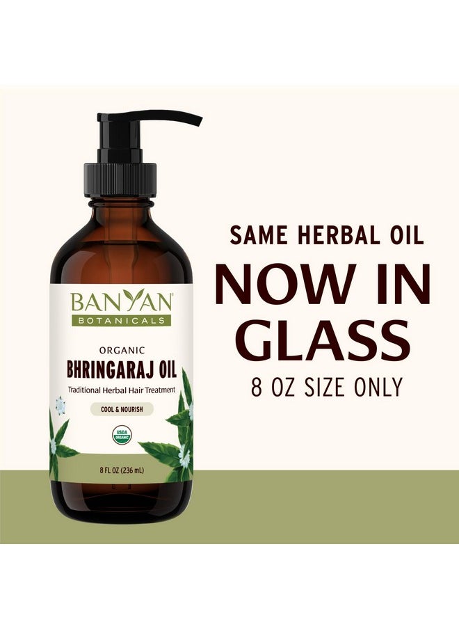 Banyan Botanicals Organic Bhringaraj Oil - Supports Healthy Hair Growth - Oil Made with Traditional Methods - 8 oz. - Non-GMO Sustainably Sourced Ayurvedic Hair Oil