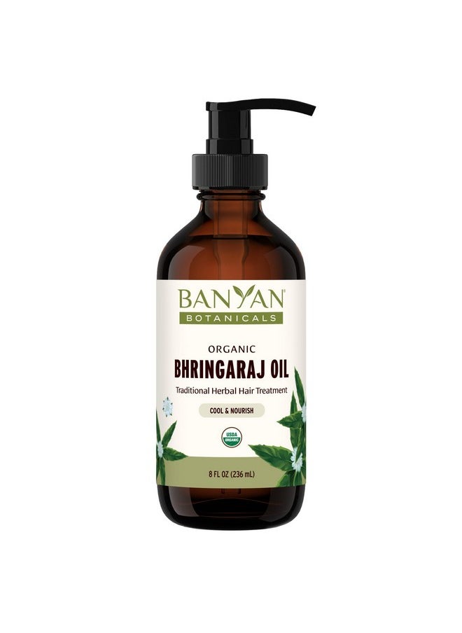 Banyan Botanicals Organic Bhringaraj Oil - Supports Healthy Hair Growth - Oil Made with Traditional Methods - 8 oz. - Non-GMO Sustainably Sourced Ayurvedic Hair Oil
