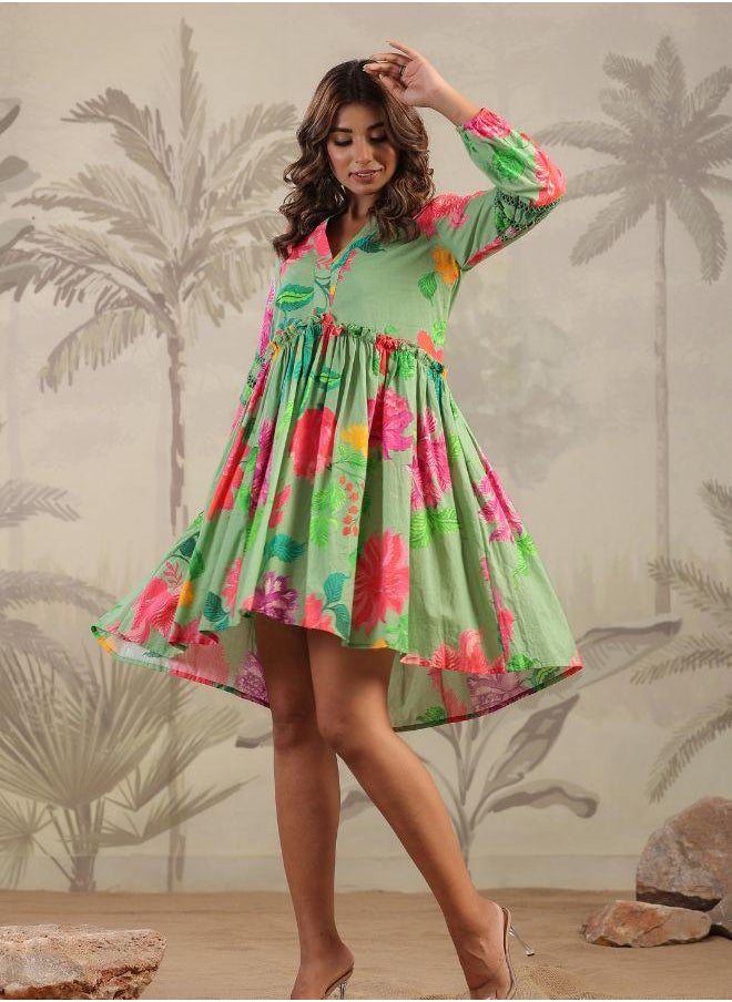 Floral High-Low Dress