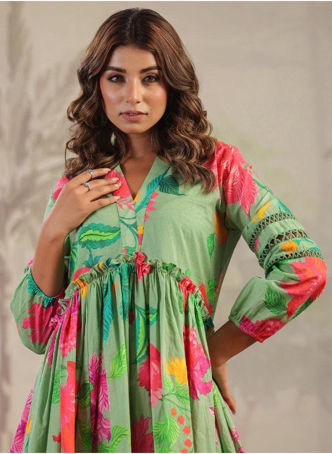 Floral High-Low Dress