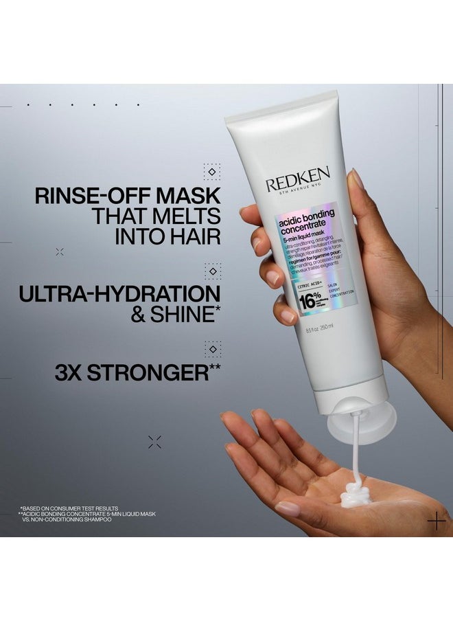 Redken Bonding Hair Mask for Dry, Damaged Hair Repair | Acidic Bonding Concentrate | Hydrating 5 Minute Hair Mask | For All Hair Types