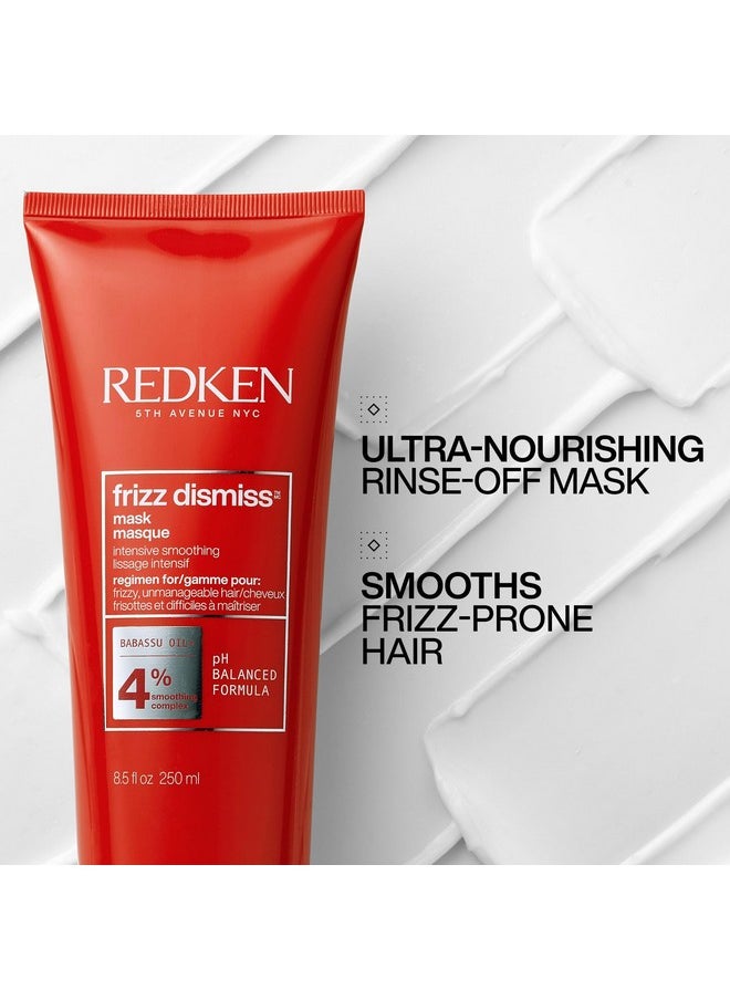Redken Sulfate Free Frizz Dismiss Mask Intense Smoothing Treatment For Unruly Hair - Ultra Hydrating Smoothing Hair Mask