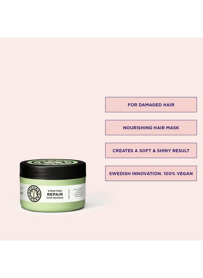Maria Nila Structure Repair, Hair Mask, 250 ml, For Damaged & Chemically Treated Hair, Algae Extract Rebuilds & Moisturizes, 100% Vegan & Sulfate/Paraben free