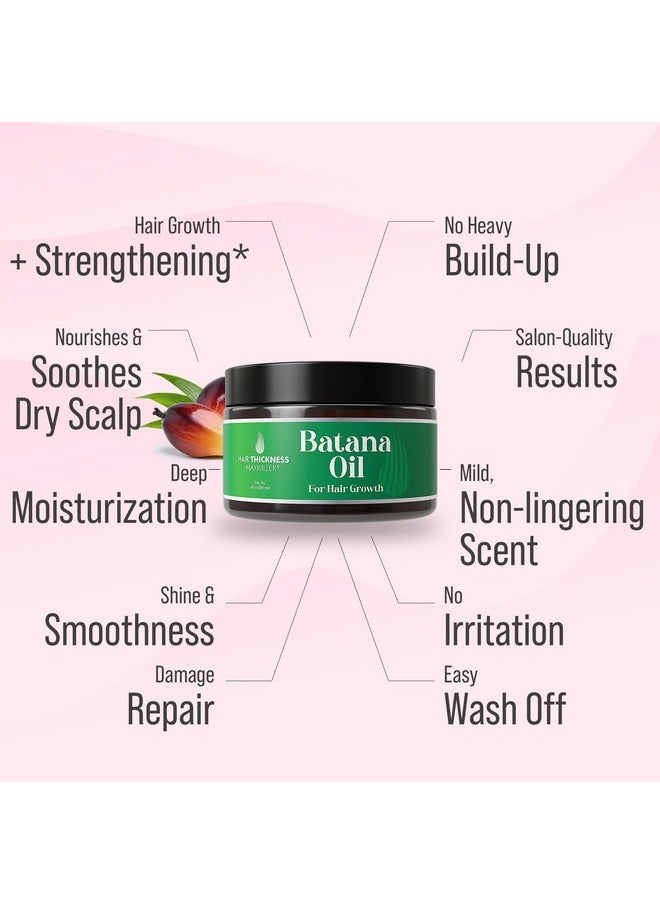 Raw Batana Oil for Hair Growth Hydrating Mask for Dry Damaged Hair, Curly, Frizzy or Color Treated. Honduran Butter for Women, Men - Overnight, Leave In Treatment