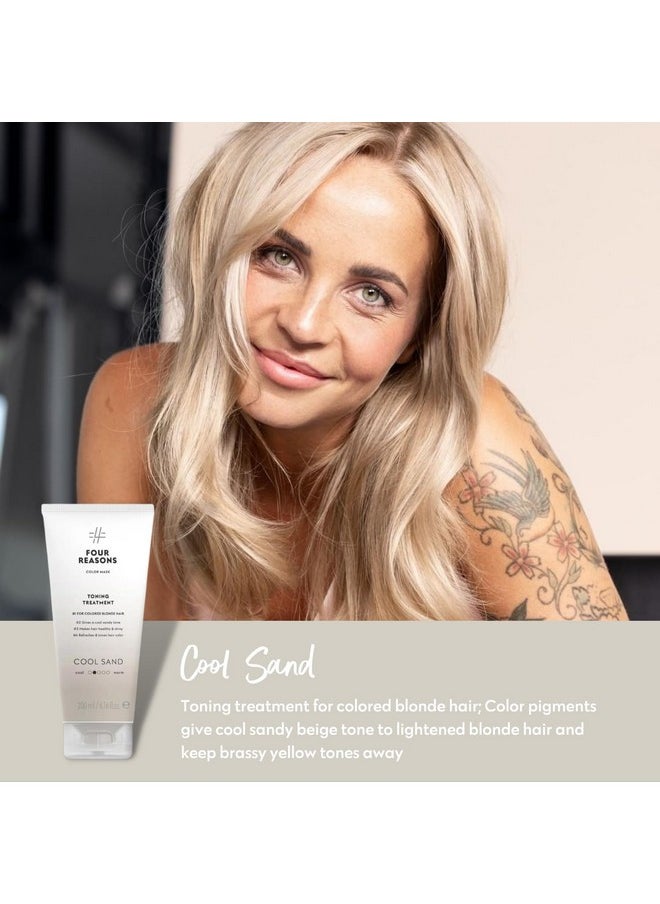 Four Reasons Color Mask - Cool Sand Blonde - (27 Colors) Color Depositing Conditioner, Toning Treatment, Tone & Enhance Color-Treated Hair - Semi Permanent Hair Dye, Vegan and Cruelty-Free, 6.76 fl oz