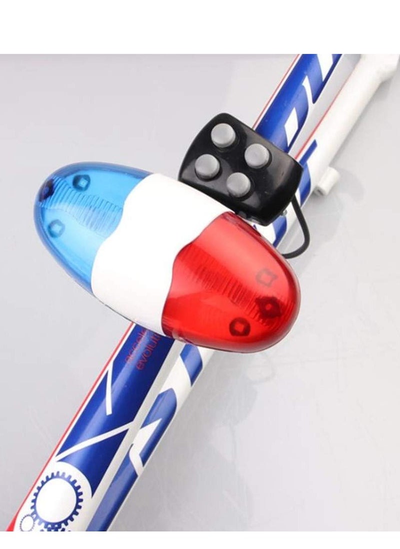 Practical Bicycle Police Front Light Warning Siren Cycling Electric Horn Bell With 6 LED