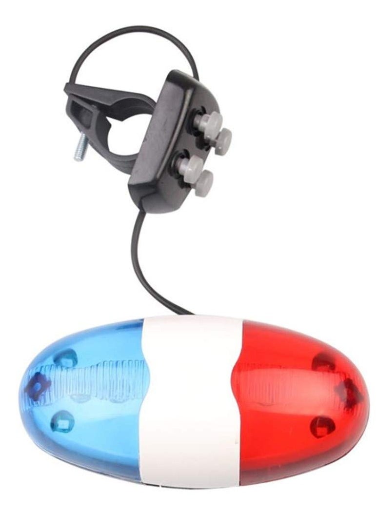 Practical Bicycle Police Front Light Warning Siren Cycling Electric Horn Bell With 6 LED