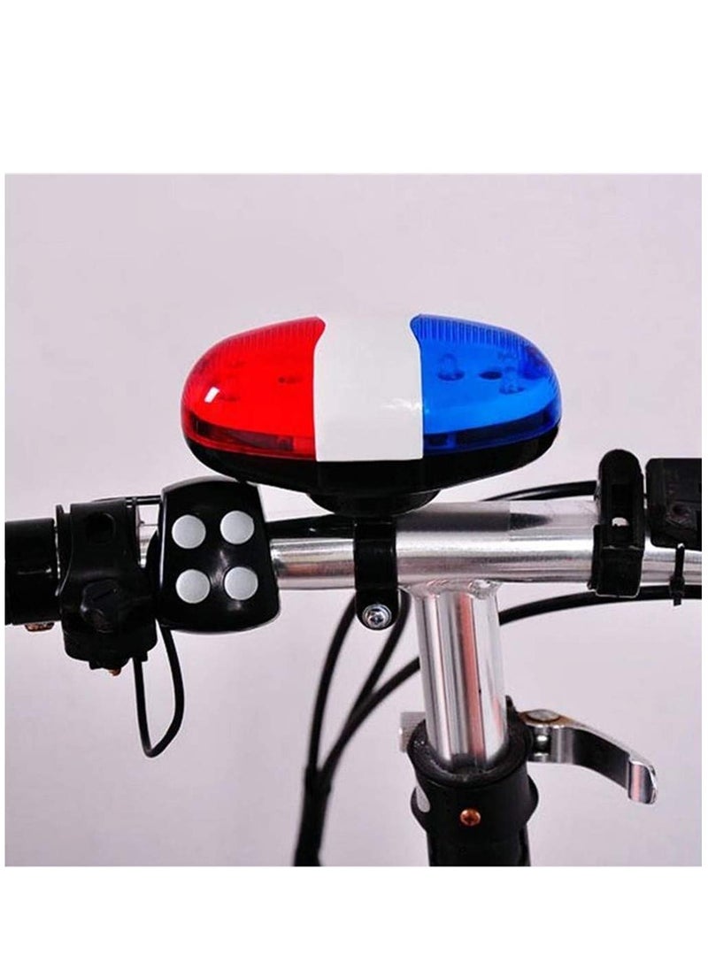 Practical Bicycle Police Front Light Warning Siren Cycling Electric Horn Bell With 6 LED