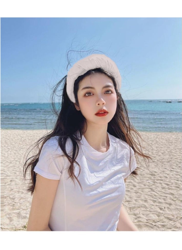Outdoor Cycling Sun Protection Cap with Wide Brim and Headband - UV Shielding Breathable Sports Hair Accessory