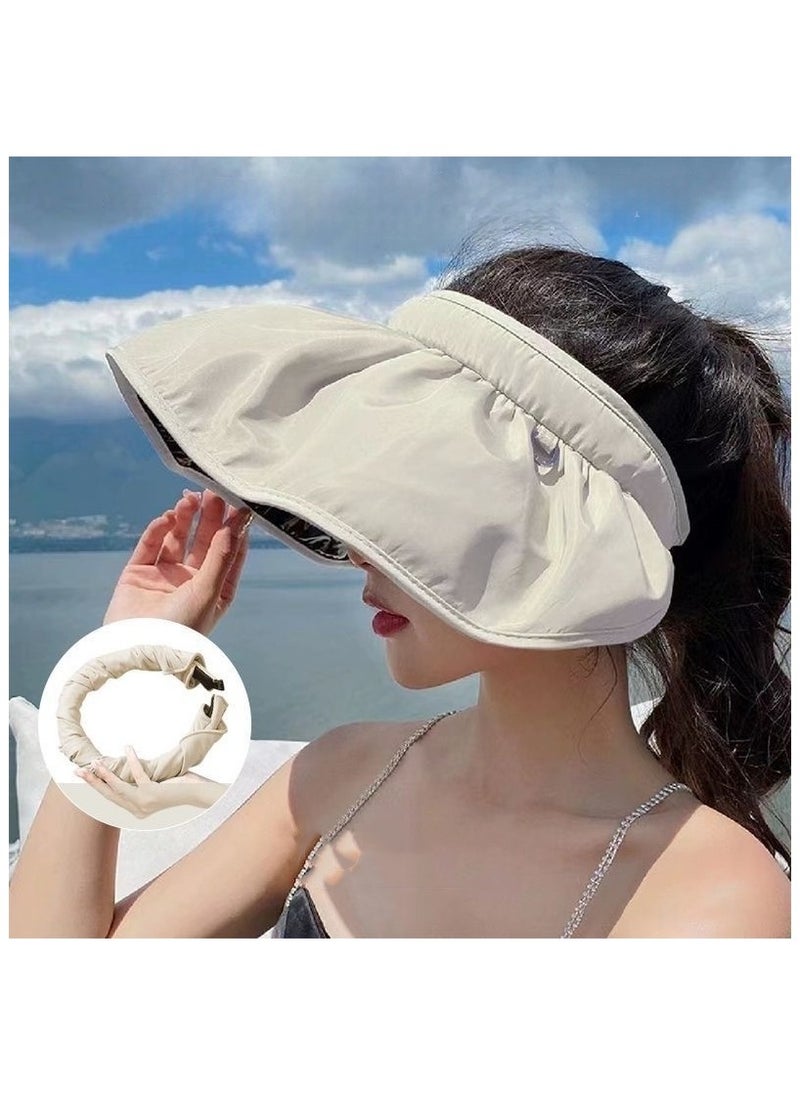 Outdoor Cycling Sun Protection Cap with Wide Brim and Headband - UV Shielding Breathable Sports Hair Accessory