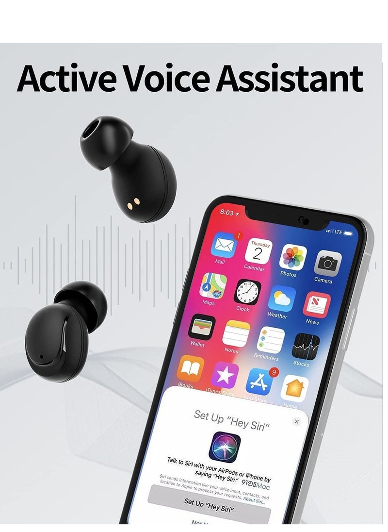 Bluetooth 5.0 Earbuds Mini Earbuds Comfortable True Wireless Earbuds with Microphone Wireless in Ear Earphones