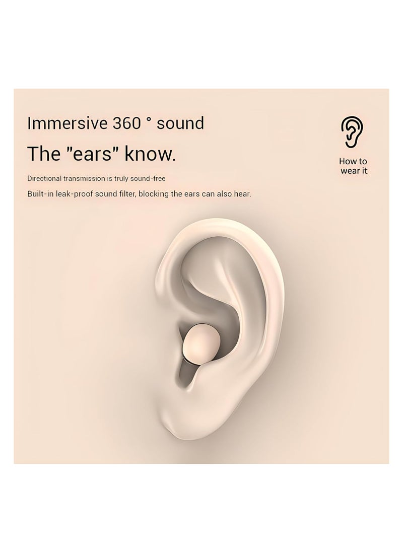 Noise Cancelling Earbuds for Sleep, Smallest Invisible Mini Earbuds, Low Profile MicroTiny Discreet Hidden Earbuds for Work, Small Headphones, Invisible SleepWireless Earphone forSmall EarCanals