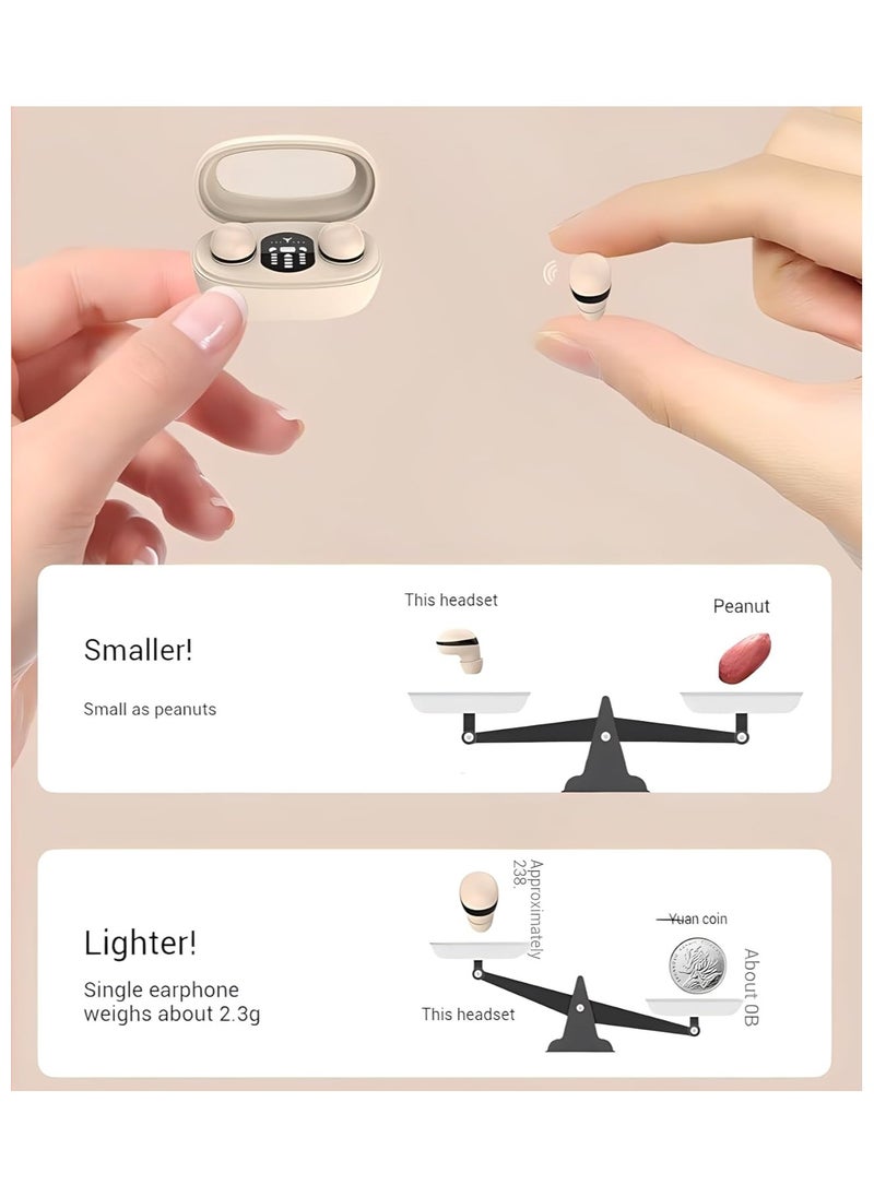Noise Cancelling Earbuds for Sleep, Smallest Invisible Mini Earbuds, Low Profile MicroTiny Discreet Hidden Earbuds for Work, Small Headphones, Invisible SleepWireless Earphone forSmall EarCanals
