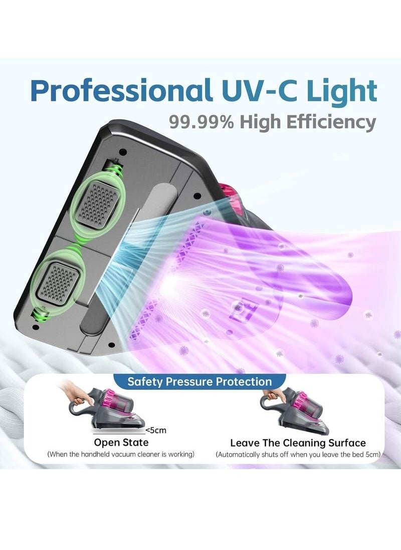 Cordless 5-in-1 Lightweight Stick Vacuum Cleaner – Rechargeable Handheld Vacuum with Powerful Suction, Mop Function, Mite Remover, Dust Brush & Car Vacuum – 260ML Water Tank, 3-Speed Settings, Visible Dust Cup – Portable Cleaning Solution for Home & Auto Use
