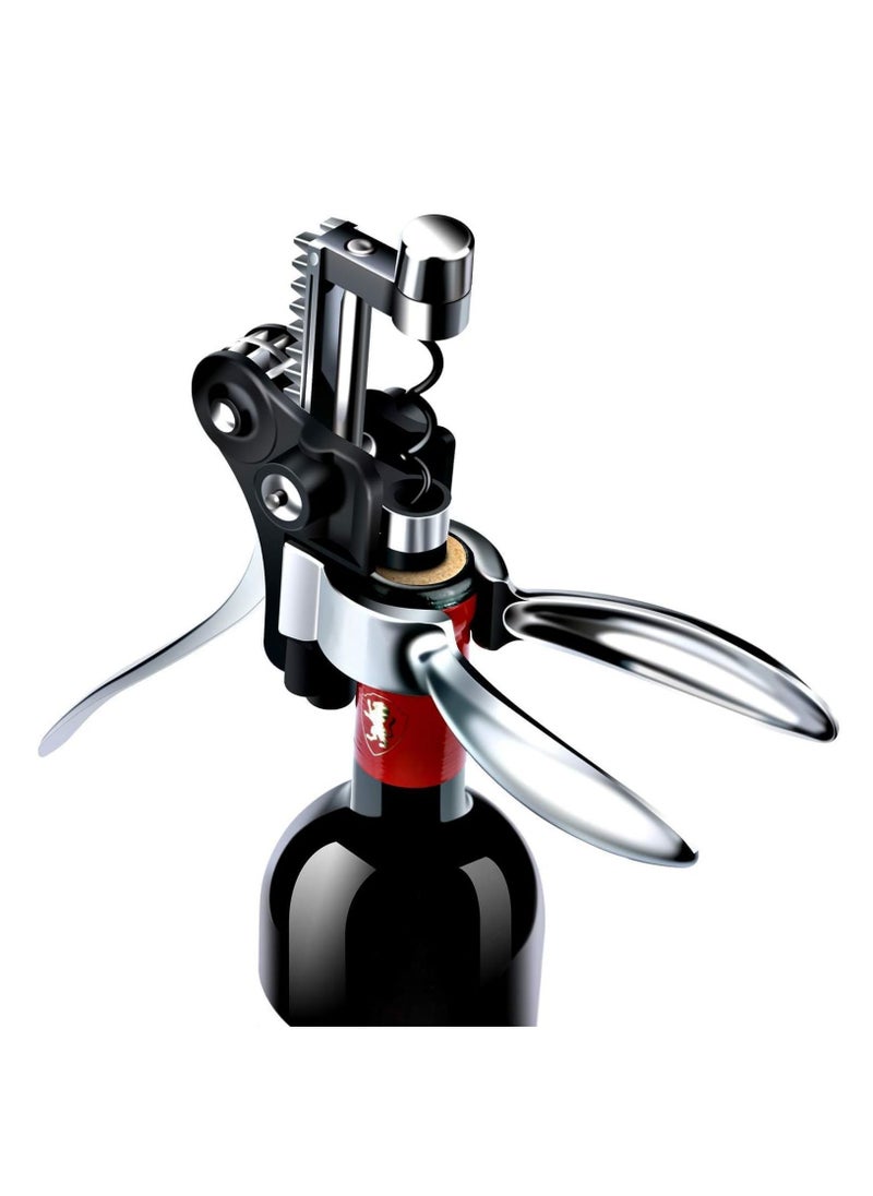 w i n e Corkscrew Opener Gift   Professional Corkscrews  w i n e Bottles, Reusable w i n e Bottle Opener for Men Women, Oenophiles, Bartenders, Servers, Bartenders, Lever w i n e Bottle Opener Silver
