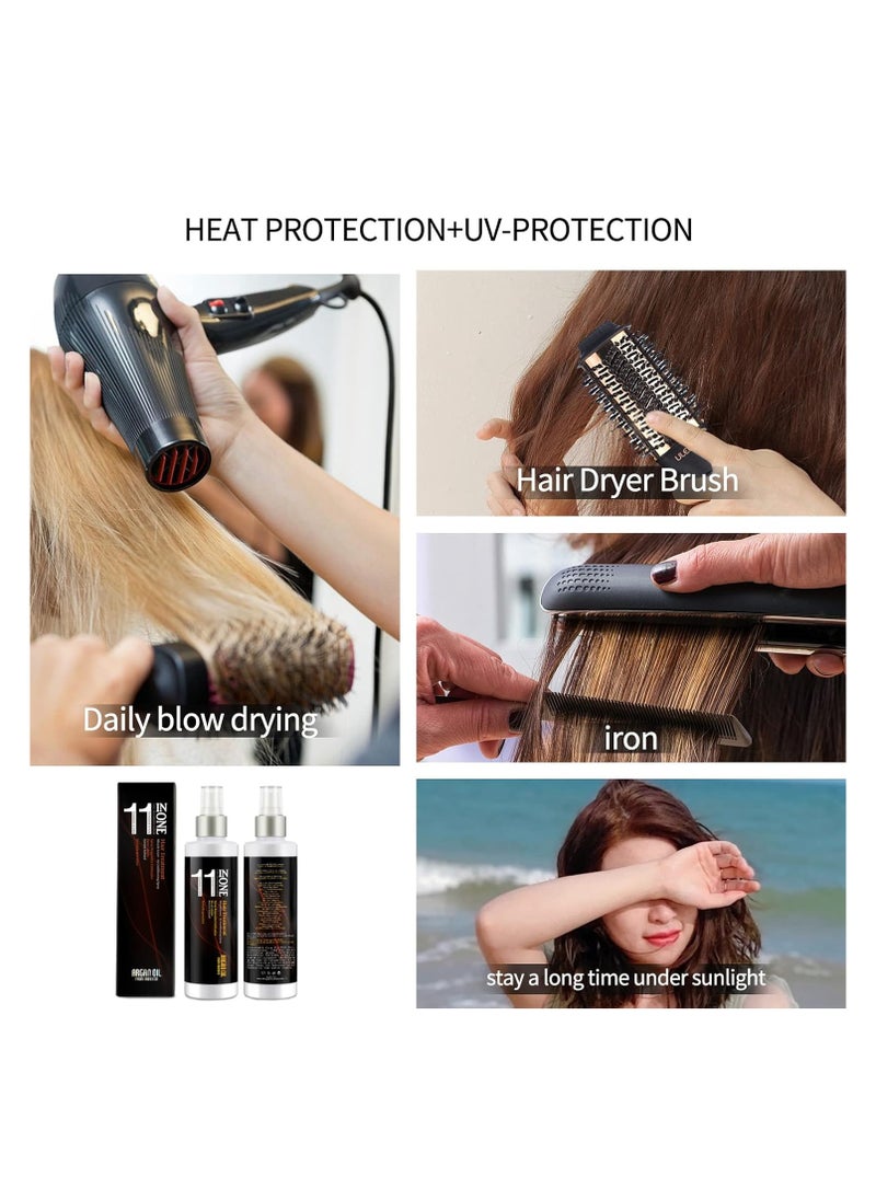 11 in 1 Almond Oil Moisture Leave In Conditioner, Detangler Spray, Argan oil Conditioning Cream Daily Hair Moisturizer, Stay In Conditioner, Keratin Cream Hair Serum for Frizzy, Dry Damaged Hair