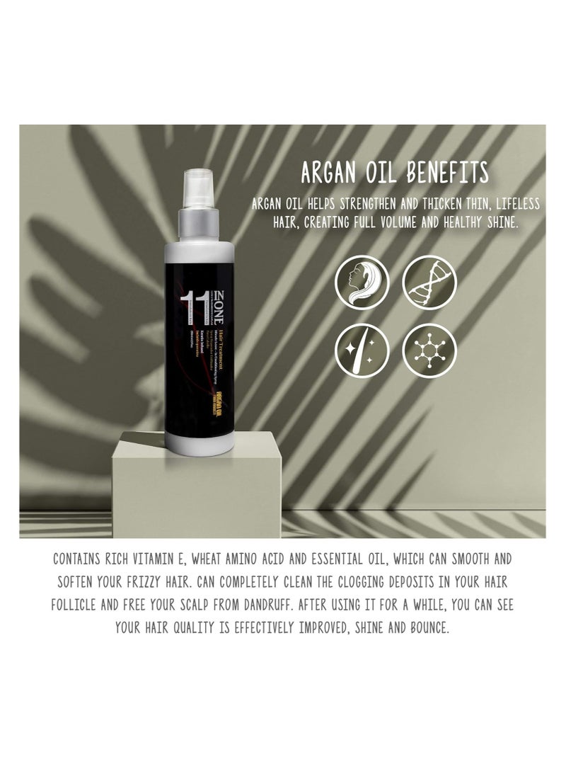 11 in 1 Almond Oil Moisture Leave In Conditioner, Detangler Spray, Argan oil Conditioning Cream Daily Hair Moisturizer, Stay In Conditioner, Keratin Cream Hair Serum for Frizzy, Dry Damaged Hair