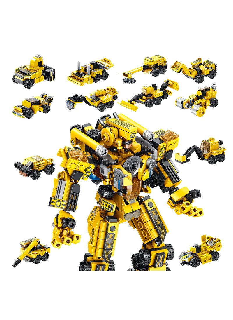 Robot Building Toys 573 PCS, 25 in 1 Construction Toy Engineering Building Bricks Construction Vehicles Kit, Engineering Robot Transforming Blocks, Best Gift for Kids Age 6 7 8 9 10 11 12 Year Old