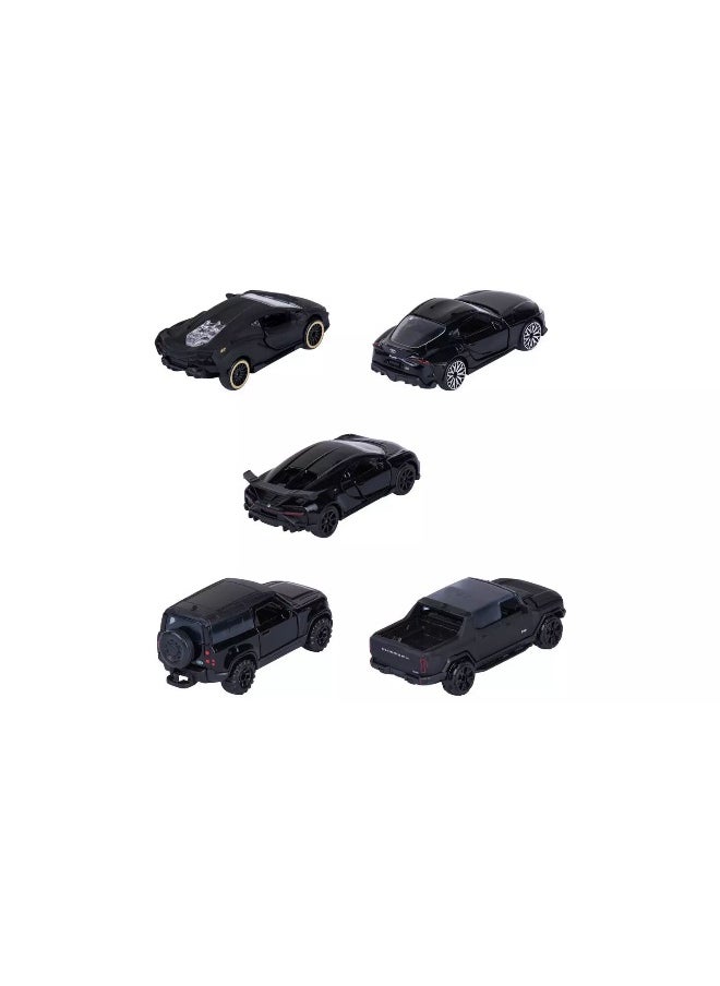 Majorette Black Series 2.0 Super Cars Gift Box (Set of 5, 1:64)